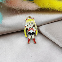 Pendentif mignon en émail de dessin animé japonais Sailor Moon pour la fabrication de bijoux, de colliers, de boucles d'oreilles et de bracelets