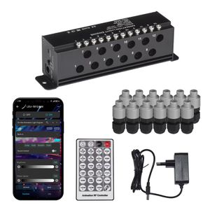 Motore Luminoso per Animazioni 12W con Controllo Tramite App Mobile, Sorgente Luminosa a Stella Cadente a 12 Porte LED Bianche in Fibra Ottica per Soffitti Stellati - Product Image 1