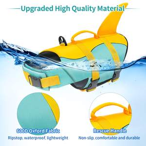 Venta caliente Premium Ripstop impermeable perro flotador abrigo tiburón verano mascota perro seguridad chaleco salvavidas - Product Image 3