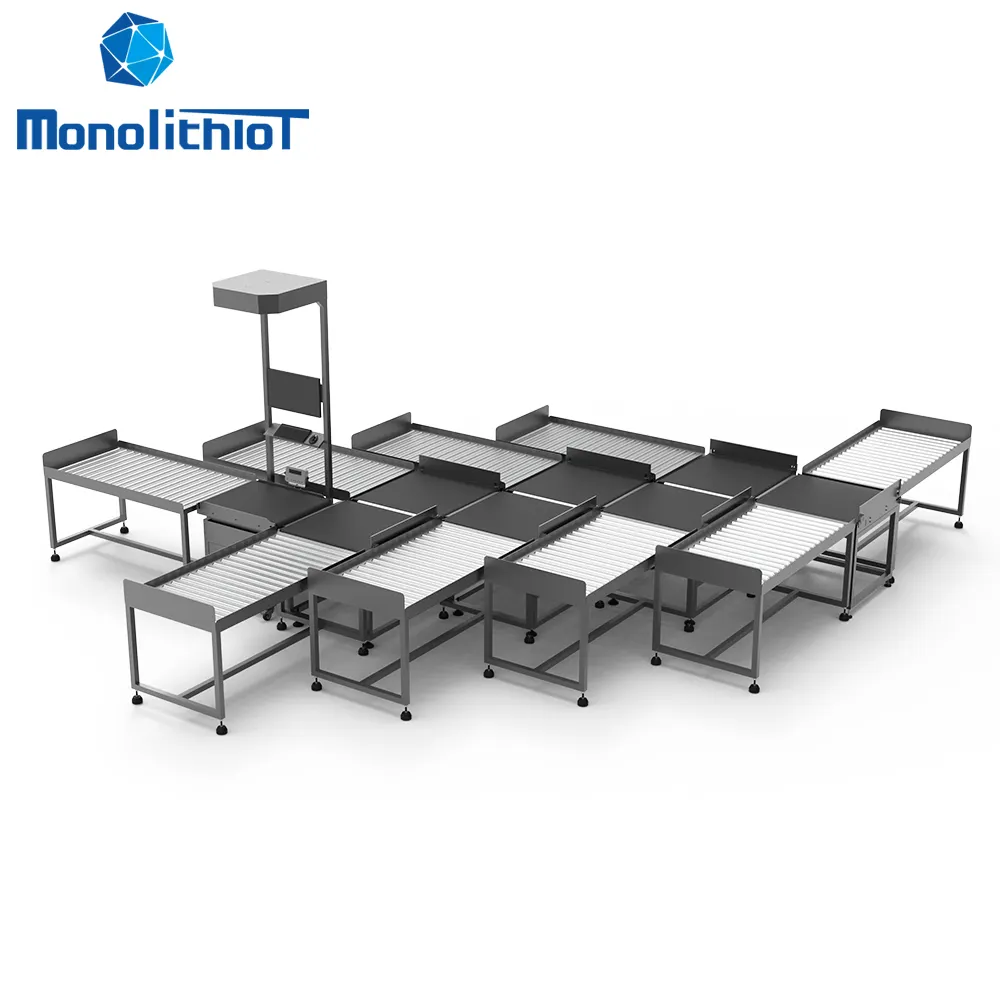 Monolith IoT Express Automat isierte Pakete zur Messung des Volumen gewichts Rollen band förderer Sortierer DWS Sortier linie