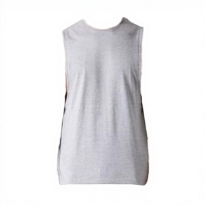 Débardeur de sport en coton tricoté pour homme, à épaules larges et fentes latérales, respirant, absorbant la transpiration, personnalisable, pour l'entraînement - Product Image 2