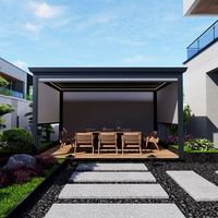 Mécanisme de persiennes rétractables pour toit en pente, couverture de gazebo, lumières et stores, pergola inclinée