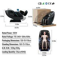 Silla de Masaje CITICITY 3D 4D de Gravedad Cero con Vibración, Control por Voz Inteligente, Riel SL, Masaje Corporal Completo, Portátil y Plegable