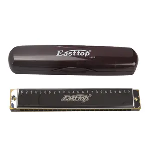 T2401S EASTTOP Tremolo Harmonica 24 Löcher Harmonica Musikinstrument Kunststoff-Schachtel Messing Silber ABS für Erwachsene und Schüler