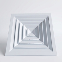 Grille de ventilation carrée en aluminium à faible bruit pour plafond, avec lame réglable, pour systèmes CVC résidentiels et commerciaux
