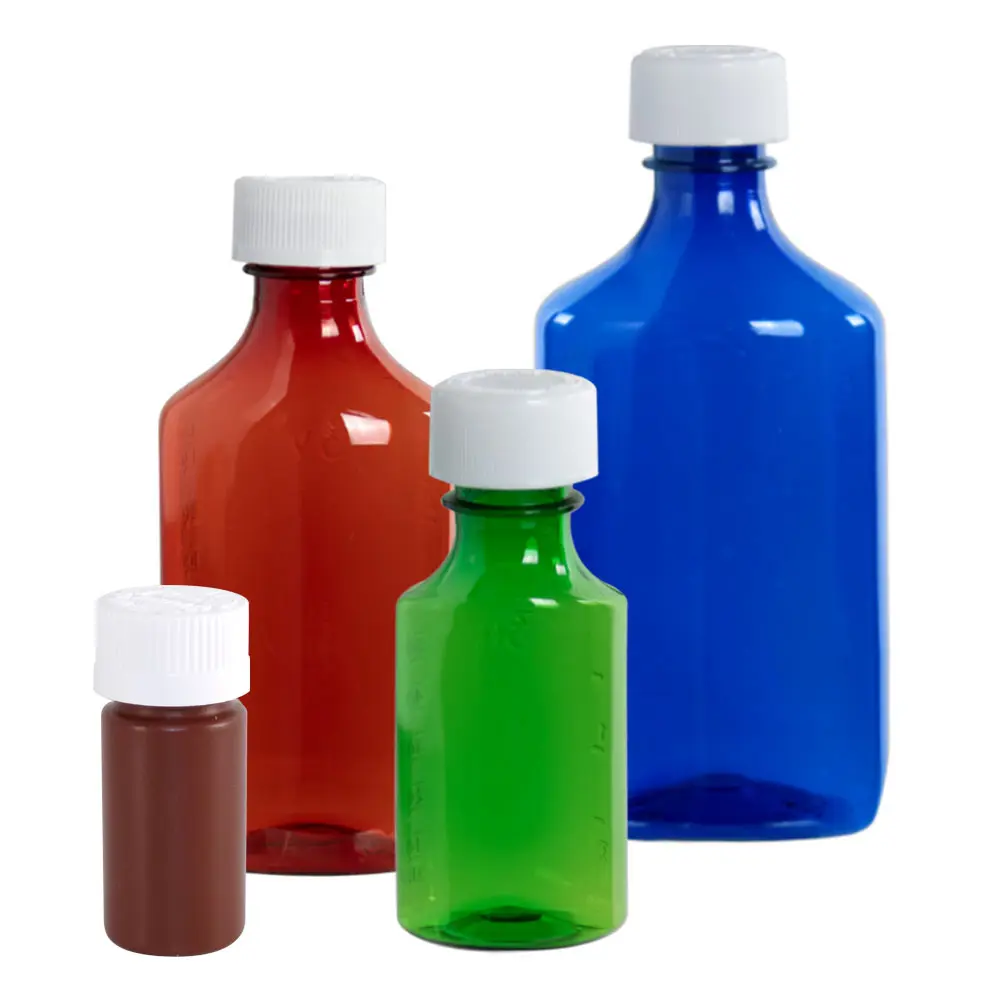 Колпачки Cr, бутылка для аптеки, овальные пластиковые бутылки, бутылка для жидкости для лекарств 4 унции с маркировкой клещей