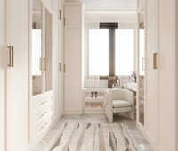 Dressing sur mesure haut de gamme en bois massif de style européen moderne et luxueux pour chambre de villa