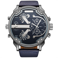 OULM 3548 Nouveauté Montre de luxe de marque supérieure Mouvement japonais Quartz 2 fuseaux horaires Montres décontractées Grand cadran Montre homme Relapan Quartz
