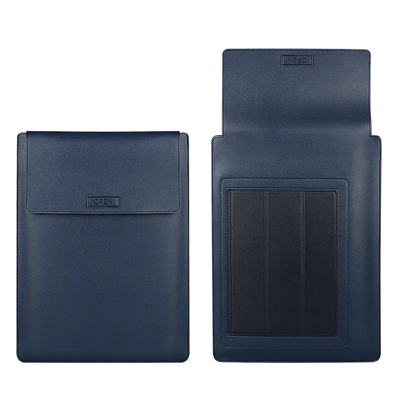 2021 Nieuwe 3Mm Dikte 3 In 1 Inch Waterdichte Laptop Pu Leather Sleeve Bag Met Stand Voor 13.3 15.6 14 Inch Laptop