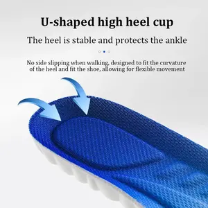 Wholesale 4D Shock Absorption Sports <b>Insoles</b> Soft Breathable Deodorant High-elastic Running Shoe Pad Latex <b>Insole</b> - Product Image 4