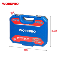 Ensemble d'outils de mécanique professionnels WORKPRO 164 pièces, jeu complet de clés à douilles