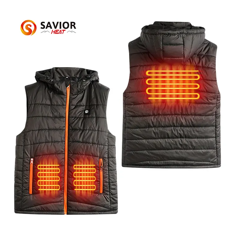 Outdoor 5V USB Plug Power Men Autumn Winter Smart Heating Cotton Coat Personalize Smart Heated Fleece Vest Jacket