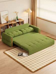 Canapé <span class=keywords><strong>convertible</strong></span> moderne 3 places avec cadre métallique, tissu, inclinable, pliable, extensible, rangement, housse amovible et lavable, pour salon - Product Image 2