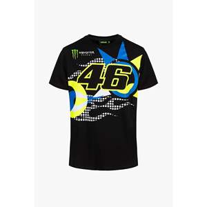 Camiseta Personalizada al por Mayor de Calidad Superior Sole Luna Monster-Energy VR46, 100% Algodón, Antiencogimiento, Negra, para Hombre - Product Image 1