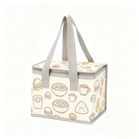 Sac isotherme portable Oxford tendance avec logo personnalisé, grand poignée, imperméable et poche en filet pour aliments