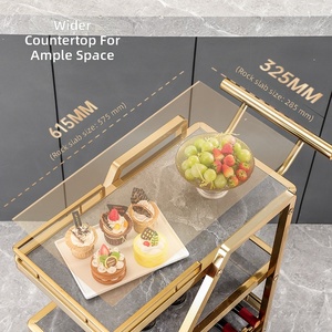Chariot de service de luxe mobile multi-niveaux en acier inoxydable pour la livraison de repas en restaurant et <span class=keywords><strong>hôtel</strong></span>, haut de gamme, pour le vin (sans garantie) - Product Image 5