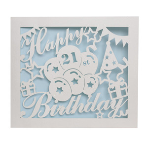 Biglietto d'Auguri Personalizzabile Serie Rosa e Blu per Festa di Compleanno 13, 16, 21, 30 Anni con Design Traforato - Product Image 5