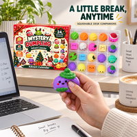 Calendrier de l'Avent de Noël en forme de boulette souple en TPR, prêt pour l'e-commerce transfrontalier FBA, boîte mystère anti-stress à presser, en stock