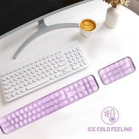 Ensemble de tapis de souris de jeu ergonomique pour gamer avec repose-poignet en gel, coussin en silicone transparent, résistant à l'eau, anti-rayures et anti-radiation