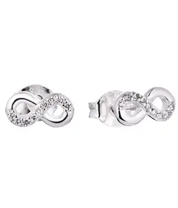 100% 925 Sterling Silber Cz Infinite Love Ohr stecker Mode Ohrringe Silber Schmuck für Frauen