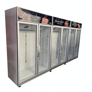 Réfrigérateur vertical à boissons à température unique avec <span class=keywords><strong>porte</strong></span> en verre trempé, dégivrage automatique et contrôle numérique - Product Image 1