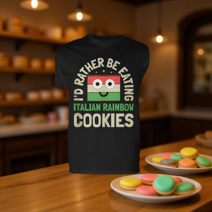 เสื้อยืดแขนยาวลายคุกกี้เรนโบว์สไตล์อิตาลี ฉันอยากกินมันมากกว่า - Product Image 3