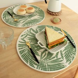 Vangzuijia — napperon en coton tissé, coupe ronde, sur mesure, Style nordique, décoratif moderne, fait à la main, en tissu thermo-isolant, vente en gros - Product Image 3