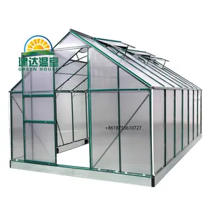 Invernadero de policarbonato para jardín, casa de policarbonato, hoja de PC, invernadero de aluminio ancho