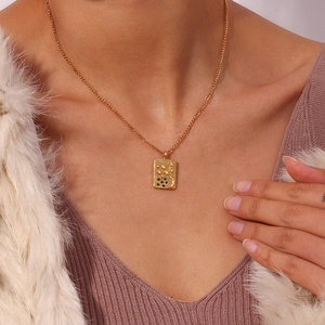 Conjuntos de joyería de moda Dingran <span class=keywords><strong>Tarot</strong></span> chapado en oro collares de acero inoxidable conjunto de joyería para mujer - Product Image 2