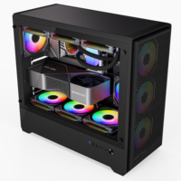 Caja de PC para juegos de torre completa OEM ODM al por mayor, E-ATX, con panel de malla de vidrio templado y ventana lateral, en stock