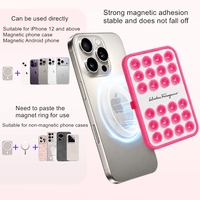 Support de téléphone à ventouse avec miroir personnalisé, support magnétique en silicone avec miroir intégré pour selfies et vidéos mains libres
