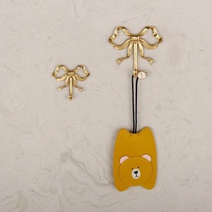In <span class=keywords><strong>ottone</strong></span> metallo Bowknot gancio da parete facile da installare Vintage cappotto tenda asciugamano e portachiavi per soggiorno e bagno - Product Image 3