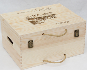 กล่องไวน์ทำจากไม้ที่ยังไม่เสร็จพร้อม<span class=keywords><strong>ฝา</strong></span><span class=keywords><strong>ปิด</strong></span>บานพับงานฝีมือไม้ที่ปรับแต่งได้เพื่อเก็บสัญลักษณ์ติดผนังหกขวด - Product Image 5