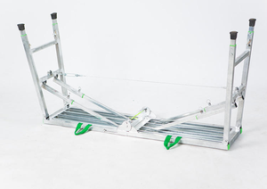 पोर्टेबल फोल्डिंग लेडर मचान कार्य मंच समायोज्य ऊंचाई स्टील मचान चरण 250 किलोग्राम भार क्षमता इंटीरियर - Product Image 3