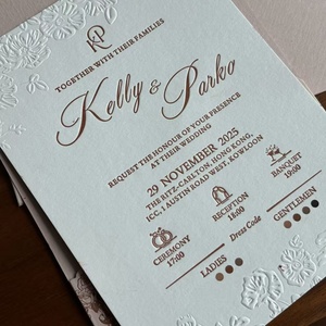 Invitaciones de Boda de Lujo con Relieve y Sobre, Tarjetas de Invitación Personalizadas con Lámina Dorada para Despedida de Soltera, Elegantes y Personalizadas - Product Image 3