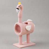Arbre à chat rose flamant rose, tunnel pour chat, griffoir, lit en peluche, structure d'escalade en sisal pour chats d'intérieur