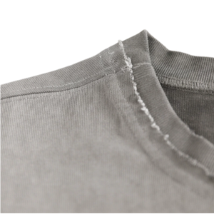 <span class=keywords><strong>T</strong></span>-<span class=keywords><strong>shirt</strong></span> Homme Personnalisé Épais Délavé Effet Usé Style Grunge Streetwear Oversize Uni Punk Rock Vente en Gros - Product Image 2