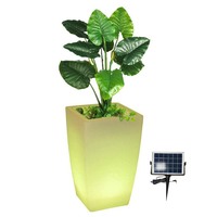 Macetas Inteligentes con Luces LED, Lámparas de Jardín para Exteriores, Resistentes al Agua, Iluminadas, para Plantas y Flores