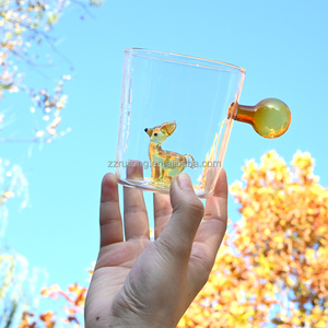 도매 맞춤 빈티지 3D 동물이 들어간 귀여운 컵 유리 머그잔 애완동물 포함 - Product Image 2
