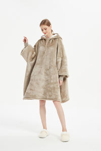 Sweat-shirt géant à capuche portable original en usine sweat-shirt à capuche oversize en flanelle en <span class=keywords><strong>polaire</strong></span> sherpa avec fermeture éclair - Product Image 2