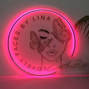 Enseigne Lumineuse LED 3D Personnalisée en Acrylique pour Logo d'Entreprise, Décoration Murale de Salon de Coiffure ou Institut de Beauté - Product Image 1