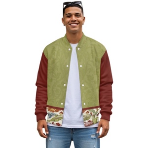 Giacca da Baseball con stampa floreale retrò da uomo-<span class=keywords><strong>cappotto</strong></span> color block a manica lunga con motivo damascato Vintage - Product Image 3