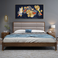 Peinture Murale de Luxe : Affiches et Impressions Grand Format de Carpes Koi Dorées et Lotus – Art Mural en Porcelaine Cristalline pour la Maison