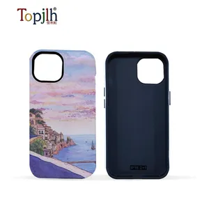 Topjlh 3D 2 in 1 shock proof phone cases film printed wireless charging support magnetic phone cases