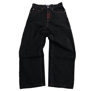 Jeans Y2K pour hommes Hip Hop Vintage Crâne Broderie Lavage Denim <span class=keywords><strong>Pantalon</strong></span> <span class=keywords><strong>Gothique</strong></span> Tube Droit Lâche Jambe Large Respirant pour le Printemps - Product Image 3