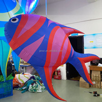 Ballon de poisson gonflable éclairé coloré pour fête de Festival de musique, décoration de scène