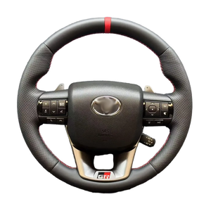 Volante Deportivo de Cuero Estilo GR con Paletas de Cambio y Control de Crucero Fijo, Compatible con el Modelo <span class=keywords><strong>Toyota</strong></span> <span class=keywords><strong>Hilux</strong></span> - Product Image 1