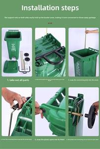Bidone della <span class=keywords><strong>Spazzatura</strong></span> in Plastica con <span class=keywords><strong>Pedale</strong></span> 50L/70L/100L/120L/240L/360L/660L/1100L con Ruote e <span class=keywords><strong>Pedale</strong></span> - Product Image 6