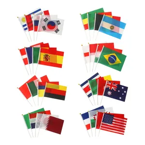 Football Game All Countries Fan Accessories Hand Held Flag Sports Events National Hand Wave Flag