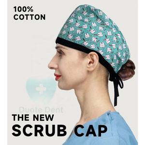 Casquette chirurgicale ajustable à nouer, bonnets d'infirmière en coton imprimé pour cliniques dentaires, salons <span class=keywords><strong>de</strong></span> <span class=keywords><strong>beauté</strong></span> et hôpitaux - Product Image 3